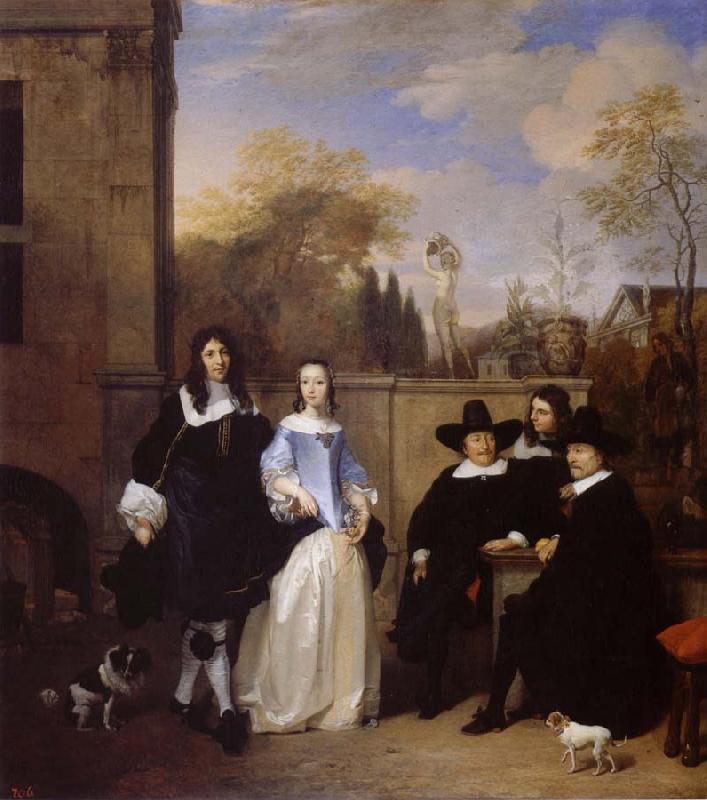 REMBRANDT Harmenszoon van Rijn Portrait of a family in a Garden oil painting image